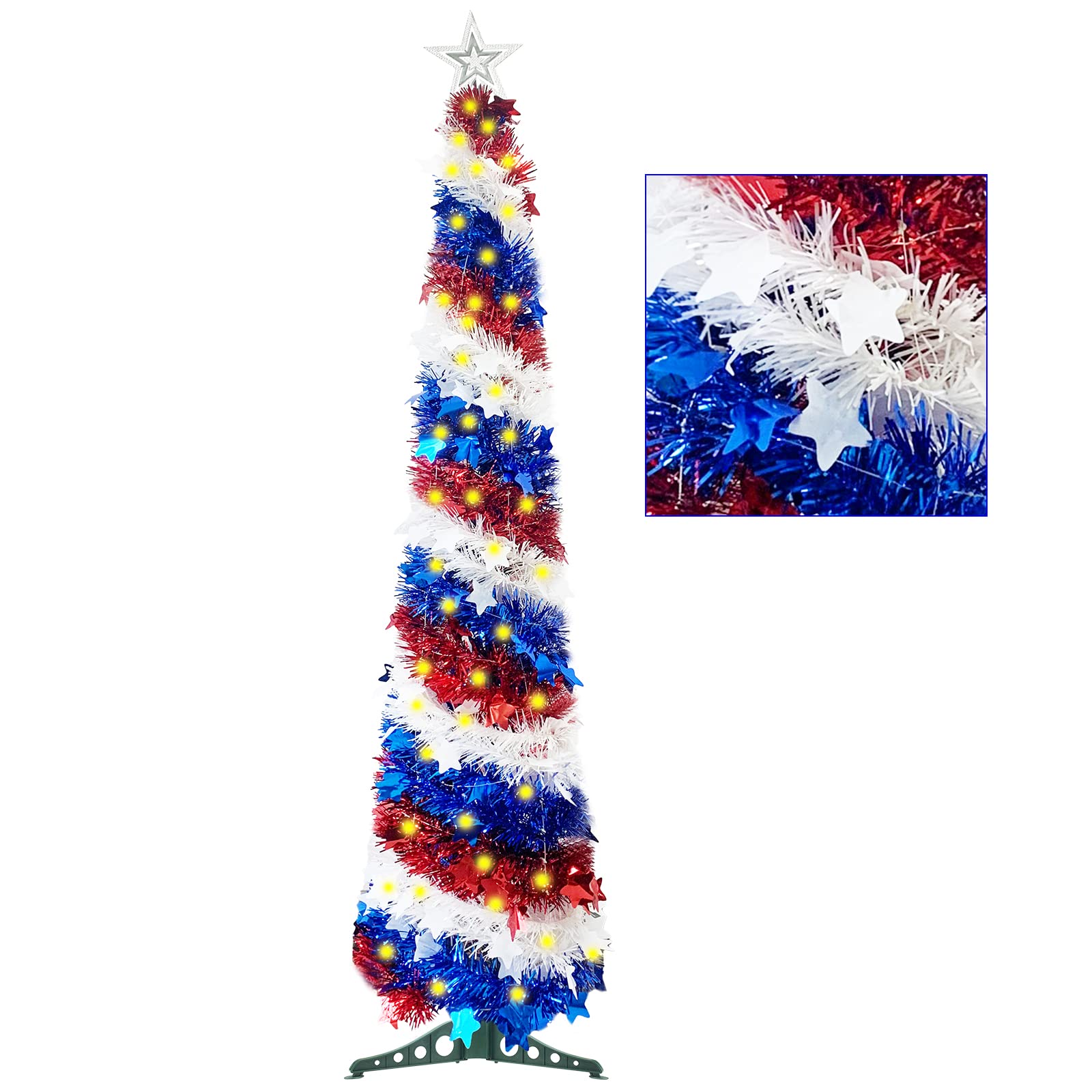 Amazon.com: 5Ft Pop up Christmas Tree 4th of July Patriotic